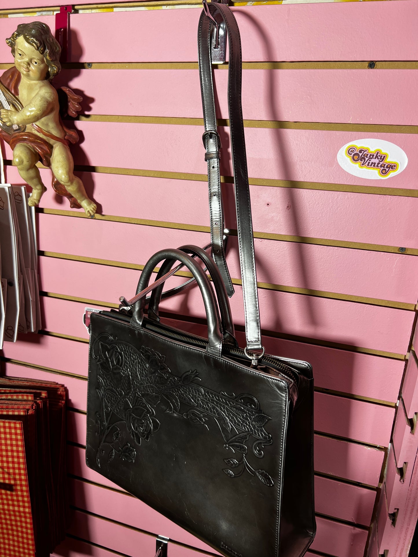JPG Two Handle Rose Embossed Bag