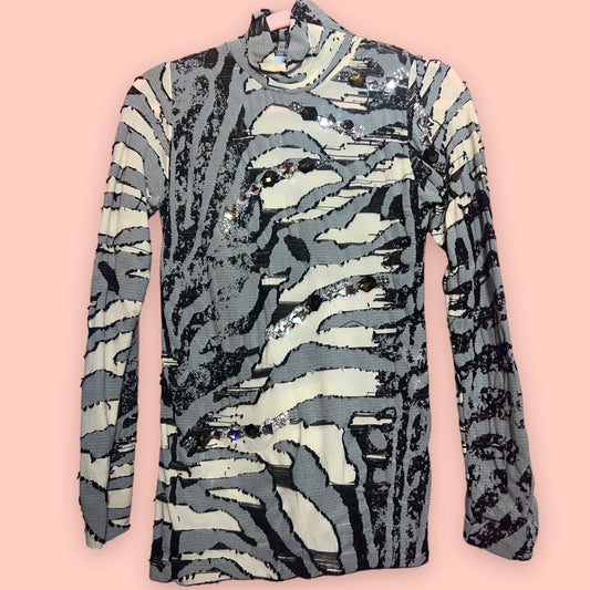 Blumarine Animal Print w. Embellishments turtleneck