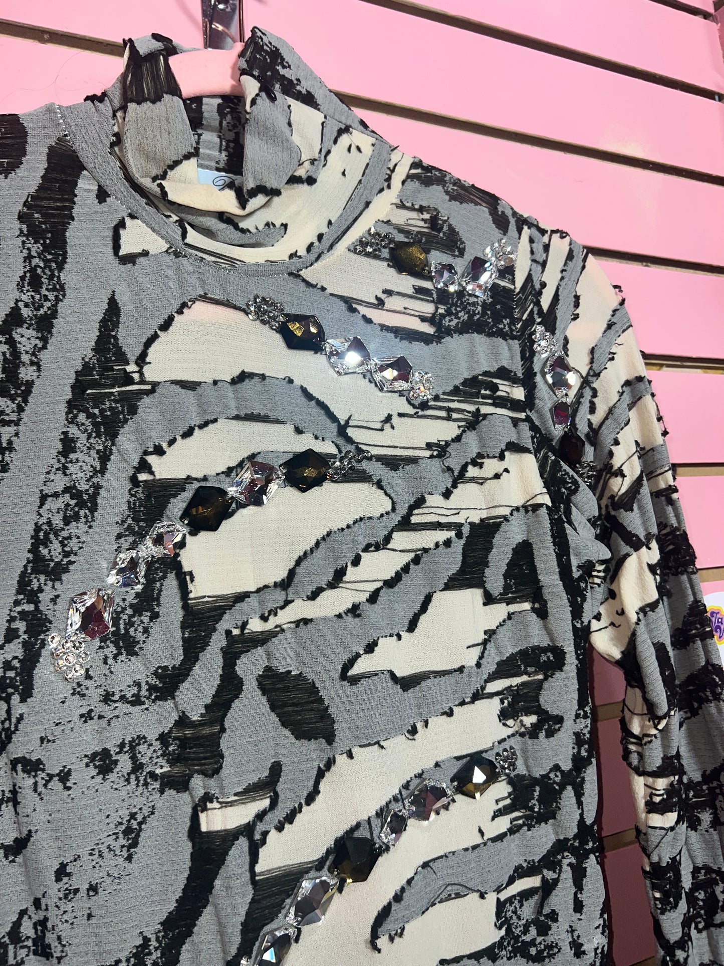 Blumarine Animal Print w. Embellishments turtleneck