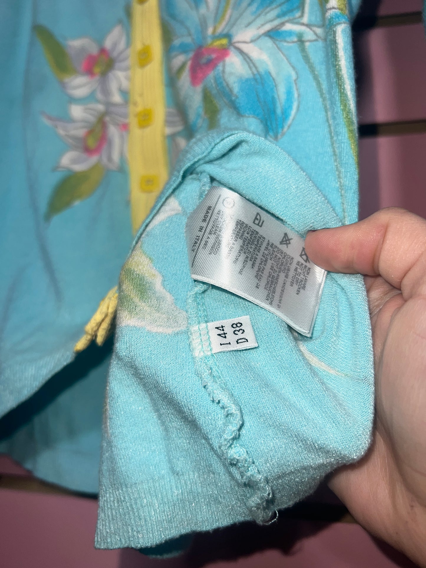 BLUMARINE Blue Floral Knit Cardigan