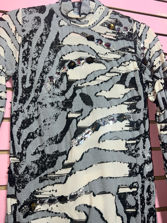 Blumarine Animal Print w. Embellishments turtleneck