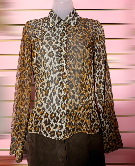 Y2K Cheetah Blouse