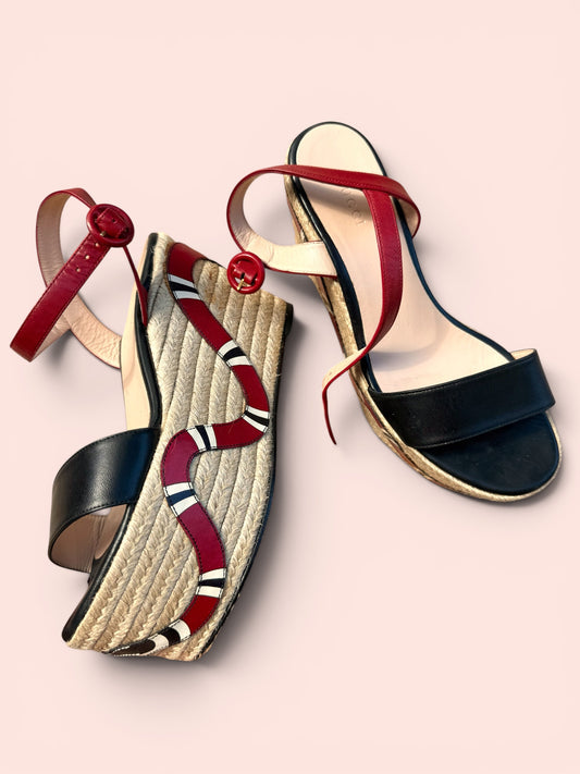 2010s Gucci Barbette Snake Wedge