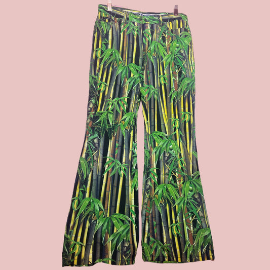Vintage DOLCE & GABBANA Bamboo Print Flared Pants
